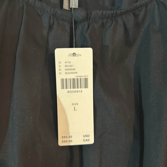 NWT ladies black size Large short sleeve peasant Blouse by Anthropologie - Picture 7 of 13